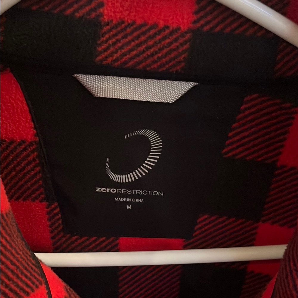 Zero Restriction Black Vest with Red and Black Plaid inside print